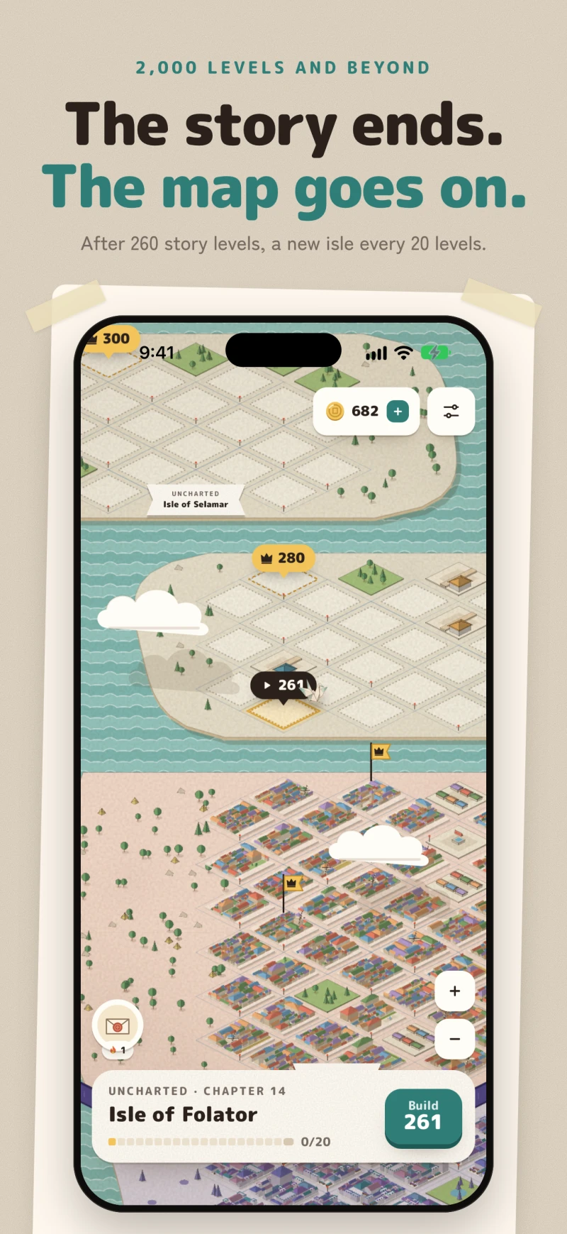 The map past the story: a built city and the first endless isles